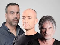 אבי ניר (קשת 12), יורם אלטמן (רשת 13), גולן יוכפז (כאן 11) / צילום: רונן אקרמן, נועה ניר, יח''צ כאן 11