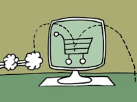 עגלה נטושה באתר קניות / איור: גיל ג'יבלי