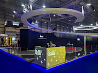 הדוכן של התעשייה האווירית בתערוכה הביטחונית בדובאי, השבוע / צילום: Reuters, Alexander Cornwell