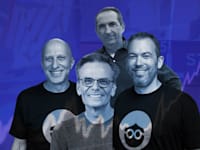 ירון גלאי ודיוויד קוסטמן (אאוטבריין), יאיר נחמד (נאייקס), פטריק דרהי (Altice) / צילום: נועם גלאי, יח''צ נאייקס, טל יפרח