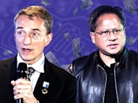 מנכ''ל אנבידיה, ג'נסן הואנג ומנכ''ל אינטל, פט גלסינגר / צילום: רויטרס, Mark Lennihan ,AP, Chiang Ying-ying
