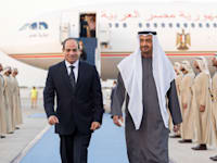 נשיא מצרים א־סיסי מקבל את פניו של נשיא האמירויות מוחמד בין זאיד במצרים, 2023 / צילום: Reuters, UAE Presidential Court