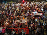 מפגינים בירושלים, הערב / צילום: ap, Ohad Zwigenberg