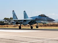 מטוס קרב מדגם סוחוי 35 / צילום: ap, Alexander Zemlianichenko