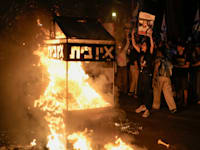 מפגינים בירושלים, הערב / צילום: ap, Leo Correa