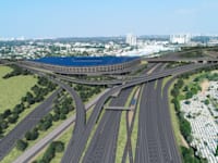 החניון המתוכנן במחלף מורשה / הדמיה: ארקאפקט עדי בואנו, באדיבות נתיבי איילון