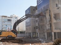 אירוע ההריסה לפרויקט פינוי־בינוי של מטרופוליס בנאות אפקה / צילום: רענן כהן