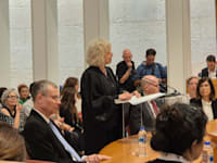 היועמ''שית גלי בהרב-מיארה ושר המשפטים יריב לוין בטקס הפרישה של ממלא-מקום נשיא בית המשפט העליון, השופט עוזי פוגלמן / צילום: ניצן שפיר