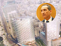 פרויקט מנדרין אוריינטל. בעיגול: פטריק דרהי / הדמיה: משה צור אדריכלים, צילום: רויטרס-Daniel Pier