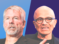 סאטיה נאדלה ומייקל סיילור / צילום: רויטרס