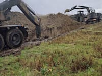 עבודות החפירה של הגדר הפולנית / צילום: מתוך עמוד הX של דונלד טוסק