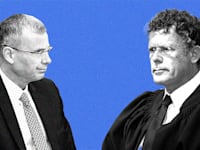נשיא בית המשפט העליון, השופט יצחק עמית, ושר המשפטים יריב לוין / צילום: יונתן זינגל/פלאש 90, נועם מושקוביץ'/דוברות הכנסת
