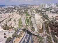 תוכנית קירוי כביש בגין בירושלים / הדמיה: קולקר קולקר אפשטין אדריכלים