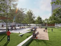 פארק מתוכנן ברובע שדה דב. ''אין בתל אביב מגרשים יותר קרובים מאלה לים'' / הדמיה: אהרונסון אדריכלים