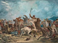 'הקרב של הקוזאקים מול הקירגיזים' של האומן אלכסנדר אורלובסקי / צילום: macdougallauction.com, wikimedia