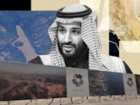 מוחמד בין סלמן וחזונו / צילומים: AP-Bandar Aljaloud, Shutterstock, neom, עיצוב: טלי בוגדנובסקי