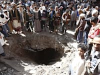 תקיפה אמריקאית בתימן / צילום: Reuters, Mohammed Hamoud