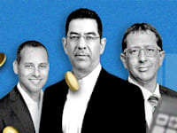 מנכ''ל הראל ניר כהן, מנכ''ל הפניקס אייל בן סימון ומנכ''ל מימון ישיר ערן גולן / צילום: טל שחר, עופר חג'וב, ענבל מרמרי