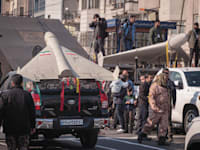 כטב''מ שאהד 136 במצעד צבאי בטהרן / צילום: Reuters, Morteza Nikoubazl