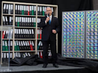 נתניהו חושף את ארכיון הגרעין האיראני. רוב הפעילות הייתה סודית / צילום: ap, Sebastian Scheiner
