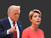 קארין קלר־סוטר, נשיאת שוויץ ודונלד טראמפ, נשיא ארה''ב / צילום: ap, Julia Demaree Nikhinson, Julia Nikhinson