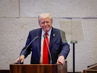 נשיא ארה''ב דונלד טראמפ נואם בכנסת / צילום: דוברות הכנסת - נועם מושקוביץ