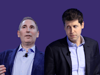 מנכ''ל OpenAI סם אלטמן ומנכ''ל אמזון אנדי ג'סי / צילום: ap