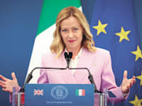 ראש הממשלה ג'ורג'ה מלוני / צילום: ap, Phil Noble