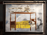 הציור ''החלום (מיטה'') של פרידה קאלו מוצג בסותבי'ס, ניו יורק. נכס לאומי / צילום: Reuters, Lev Radin