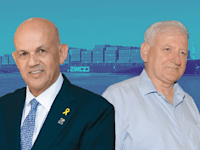 יו''ר דירקטוריון צים יאיר סרוסי והמנכ''ל אלי גליקמן / צילום: איל יצהר, don-monteaux