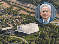 הקמפוס של אנבידיה שצפוי לקום בקריית טבעון (בעיגול: ג'נסן הואנג, מנכ''ל אנבידיה) / צילום: באדיבות אנבידיה