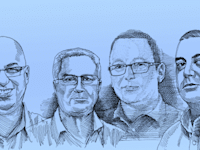 מימין: אבי אורטל, אר פי אופטיקל; ריצ'י הנטר, מחלבות גד; חיים דנון, UMI; ארז דהבני, בלדי / איור: גיל ג'יבלי