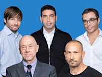 מימין: גלעד יעבץ, מייסדי פאגאיה: אביטל פרדו, יהב יולזרי וגל קרובינר, ראסל אלוואנגר / צילום: ענבל מרמרי, טל שחר, רועי פרי