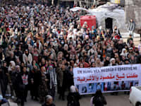 כורדים סורים מפגינים נגד המשטר בחסכה, השבוע / צילום: Reuters, Orhan Qereman