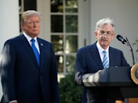 ג'רום פאוול, יו''ר הפדרל ריזרב ונשיא ארה''ב דונלד טראמפ / צילום: ap, Alex Brandon