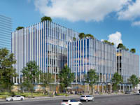 בניין משרדים של חברת מבנה. ''סמוך לתחנה של הקו הירוק'' / הדמיה: אלכס לובימוב