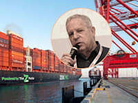 אוניית ZIM DIAMOND. בעיגול: אלוף במיל' גיורא איילנד / צילום: אריאל ורהפטיג, איל יצהר