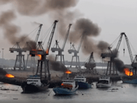 נמל באר שבע המדומיין עולה באש / צילום: מתוך לינקדאין