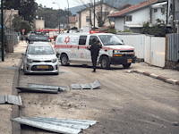 תיעוד מזירת הפגיעה בקריית שמונה / צילום: דוברות מד''א