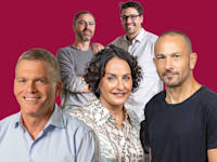 עדי לויתן, מנכ''לית אנלייט וגלעד יעבץ, היו''ר; רונן ויוני אסיא, מייסדי איטורו; נדב צפריר, מנכ''ל צ׳ק פוינט / צילום: טל שחר, יח''צ, מנש כהן