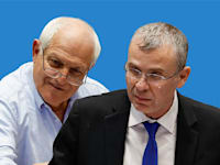 בין הסיבות לעיכובים. השרים חיים כץ (משמאל) ויריב לוין / צילומים: נועם מושקוביץ, דוברות הכנסת