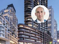 הדמיית פרויקט Galleria של עלמדב בטורונטו. בעיגול: המנכ''ל רפי לזר / צילום: מצגת החברה