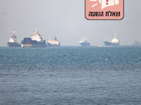 אוניות ממתינות בכניסה למצר הורמוז / צילום: Reuters,  Amirhosein Khorgooi/ISNA/WANA