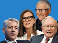 וורן באפט, ביל גייטס, קת'י ווד, ביל אקמן / צילום: AP