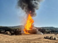 פגיעת רחפן במוצב שומרה, סוף אפריל / צילום: Reuters, Anadolu