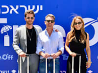 אגם רודברג, מנכ''ל ישראכרט איתמר פורמן ומיכאל אלוני בהשקת Time Off / צילום: אבשלום ששוני