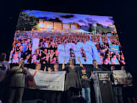 מירב סבירסקי בעצרת לציון 1000 ימים לטבח אוקטובר. כיכר החטופים / צילום: ורדית אלון-קורפל