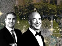 ג'ף בזוס, קן גריפין ואחוזה במיאמי ביץ' ברקע / צילומים: AP-John Locher,  רויטרס - TNS/ABACA, Shutterstock