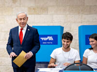 רה''מ בנימין נתניהו בפריימריז הליכוד / צילום: חיים גולדברג/פלאש90