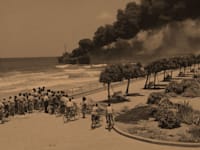 אלטלנה עולה באש, 1948 / צילום: הנס חיים פין, לע''מ